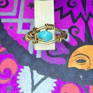 Simple turquoise adjustable ring